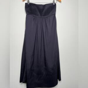 Banana Republic Silk Black Strapless Midi Dress Empire Waist Size 0